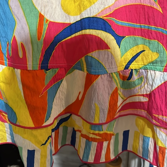 John Mark Women’s 2X Colorful Abstract Waves Print Geometric Tunic Shirt Bright - Picture 5 of 10